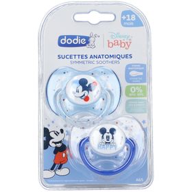 dodie® Sucette +18 mois "Duo Mickey" silicone avec anneau
