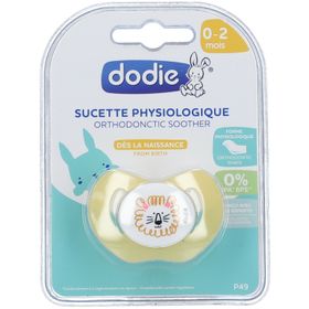 dodie® Sucette physiologique nouveau-ne 0 à 2 mois "Lapin" silicone (Couleur non sélectionnable)