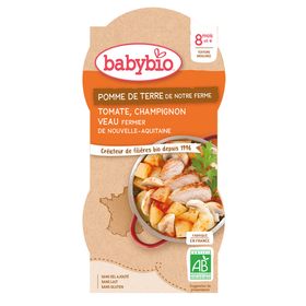 Babybio POMME DE TERRE DE NOTRE FERME TOMATE CHAMPIGNON VEAU FERMIER DE NOUVELLE-AQUITAINE0 dès 8 mois