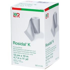 ROSIDAL K - Bande de compression élastique 1 sens, allongement court. 10 m x 12 cm (ref. 1