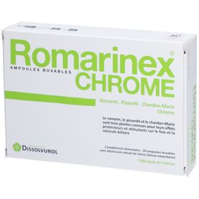 ROMARINEX CHROME - Ampoule buvable, complément alimentaire à base de plantes et de chrome.