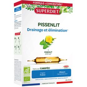 SUPERDIET – PISSENLIT BIO 2000 mg –  20 ampoules de 10 ml