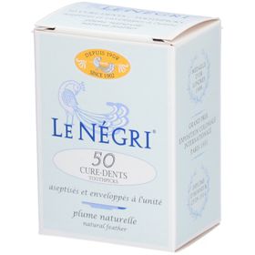 LE NÉGRI CURE - DENTS - Cure-dents en plume naturelle, stérile.  - bt 50