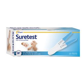 SURETEST - Test d'ovulation - Pour identifier les 2 jours les plus fertiles de votre cycle - Autotest - Boîte de 10 tests