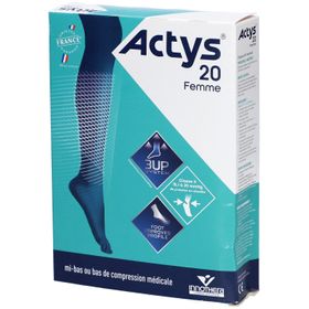 ACTYS 20 FEMME - Mi-bas médical de compression, classe 2, femme. beige clair, court taille