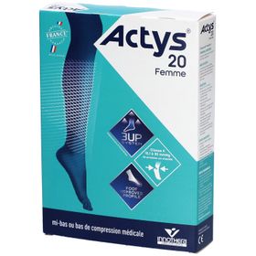ACTYS 20 FEMME - Bas cuisse médical de compression, antiglisse, classe 2,  femme. beige cl