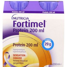 Fortimel Protein Sensation, DADFMS, arôme tropical - gingembre, 200 ml x 4