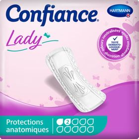CONFIANCE LADY ABSORPTION 2 G - Protection anatomique hypoallergénique pour incontinence u