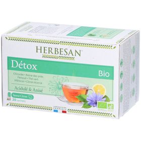 Herbesan Bio Détox - Chicorée, Reine des Prés, Fenouil, Thé Vert