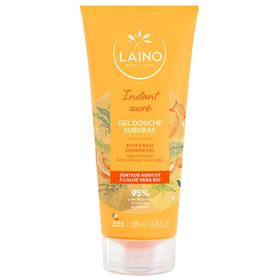 LAINO Gel douche surgras hydratant à l'aloé véra bio abricot