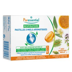 PURESSENTIEL RESPIRATOIRE Pastilles Respiratoire aux 3 miels aromatiques - 18 pastilles