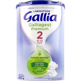 Gallia Galliagest Premium 2, Lait de suite pour nourrisson 2ème âge, formule épaissie, bt
