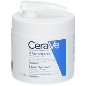 CeraVe Baume Hydratant 454 ml pot pompe visage et corps pour les peaux sèches à très sèches