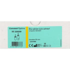 CONVEEN OPTIMA - Etui pénien standard, autoadhésif. diamètre 25 mm (ref. 220259) - bt 15
