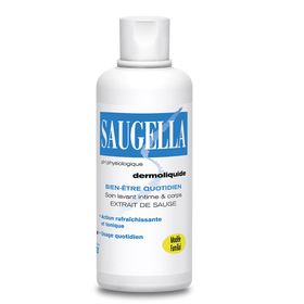 Saugella - Dermoliquide - Soin lavant pour l’hygiène intime quotidienne des femmes adultes - à base d’extrait de Sauge - Assure le bien-être intime quotidien - Flacon 750 ml