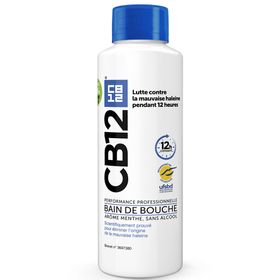 CB12 - Bain de bouche - Lutte contre la mauvaise haleine pendant 12 heures - Sans alcool - Arôme menthe - 500 ml