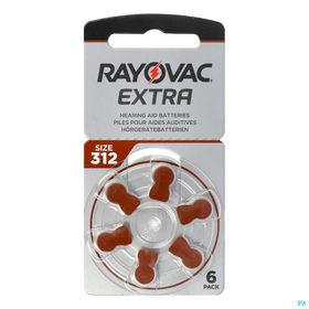 RAYOVAC PILE AUDITIVE - Pile zinc air L312 ZA, Longer life, pour prothèse auditive.  - pla