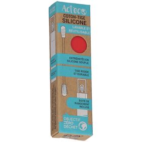 Act'eco Coton-Tige Réutilisable Silicone Rouge