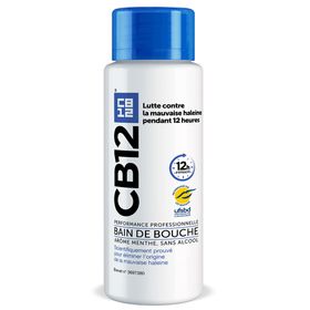 CB12 - Bain de bouche - Lutte contre la mauvaise haleine pendant 12 heures - Sans alcool - Arôme menthe - 250 ml