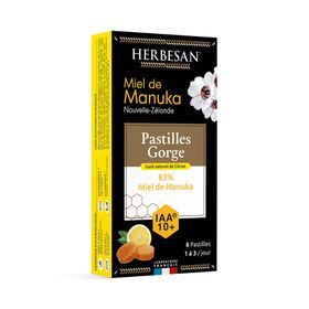 Herbesan Pastilles Gorge Miel de Manuka IAA 10+ – Goût Citron