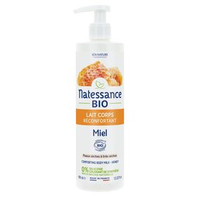 Natessance Lait Corps Réconfortant Miel Bio Peaux Sèches à Très Sèches