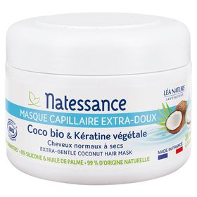 Natessance Masque Cheveux Douceur Coco Bio et Kératine Végétale