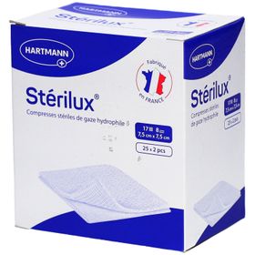 Stérilux compresse de gaze 7,5 cm x 7,5 cm