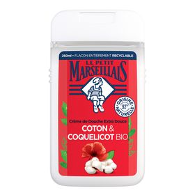 Le Petit Marseillais Douche Crème Extra Doux Lait de Coton et Coquelicot, 250 ml