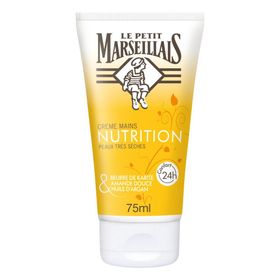 Le Petit Marseillais - Crème Mains - Nourrissante Peaux très Sèches , Tube 75 ml