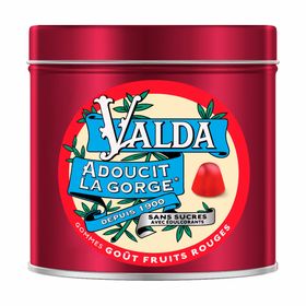 Valda Gommes Sans Sucres Fruits Rouges Adoucit La Gorge 140g