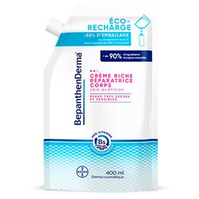 BepanthenDerma® Crème Riche Réparatrice Corps Éco-Recharge Peaux Très Sèches et Sensibles