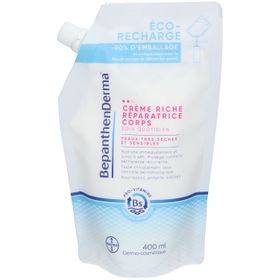 BepanthenDerma® Crème Riche Réparatrice Corps Éco-Recharge 400 ml Peaux Sèches et Sensibles