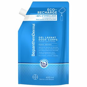 BepanthenDerma® Gel Lavant Doux Corps Éco-Recharge 400 ml Peaux Sèches et Sensibles