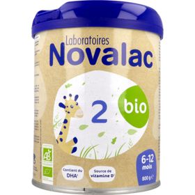 Novalac Bio 2, Lait de suite pour nourrisson 2ème âge, bt 800 g