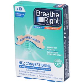BREATHE RIGHT Bandelettes Nasales Menthol Petit / Moyen