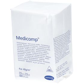 MEDICOMP NON STÉRILE - Compresse en non tissé, non stérile, 40 g. 7,5 cm x 7,5 cm (ref. 41