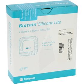 BIATAIN SILICONE LITE - Pansement hydrocellulaire alvéolé, bord adhésif siliconé, fin 7,5 x 7,5 cm