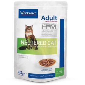 Virbac Veterinary HPM Adult - Nourriture humide pour chat stérilisé - Saumon