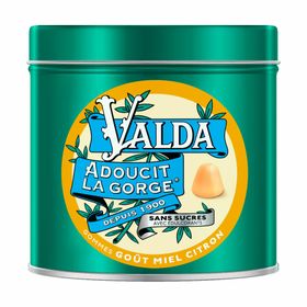 Valda Gommes Sans Sucres Miel Citron Adoucit La Gorge 140g