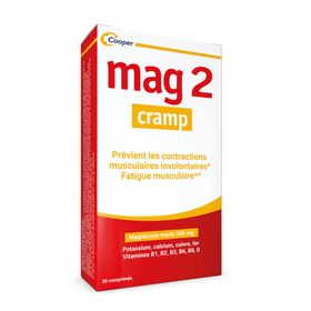 MAG 2 Cramp à base de magnésium marin, calcium, fer, potassium, cuivre - complément alimentaire - 30 comprimés