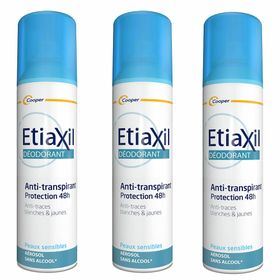 EtiaXil Déodorant Anti-transpirant 48 h Aerosol sans alcool Peaux Sensibles