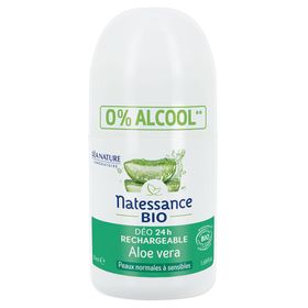 Natessance Déodorant Roll-On Aloe Vera Bio Sans Alcool ni Sels d’Aluminium