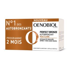 OENOBIOL PERFECT BRONZE Autobronzant Peau Claire - Efficace Dès Le 1Er Mois Sans Soleil - Concentration De 5 Pigments 100% D'Origine Végétale - Complément Alimentaire 2X30 Capsules - Programme 2 Mois