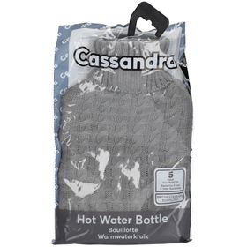 Cassandra Bouillotte Housse Tricot Gris 1,8L