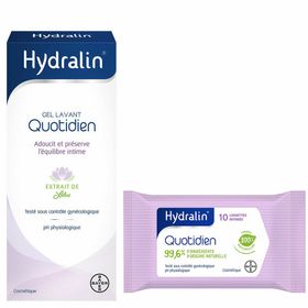 Hydralin® Quotidien Gel Lavant + Quotidien Lingettes Douces Biodégradables