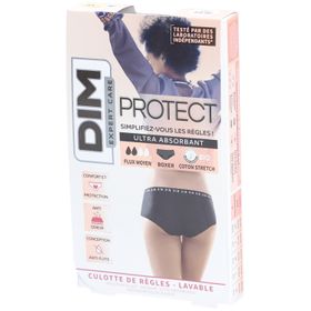 DIM Protect Culotte de règles Lavable - Boxer - Coton bio - Flux Moyen - 44/46