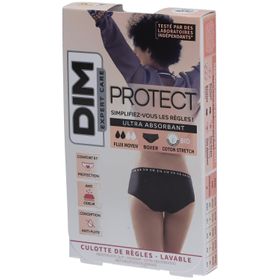 DIM Protect Culotte de règles Lavable - Boxer - Coton bio - Flux Moyen - 40/42