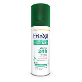 ETIAXIL - Déodorant Végétal - Certifié BIO Parfum Lotus 24H - Aisselles - Adapté aux peaux sensibles - Spray - 100 ml