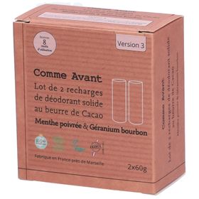 Comme Avant® recharge de déodorant solide bio - Menthe poivrée & géranium bourbon