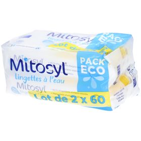 Mitosyl Lingettes à l'eau, Pack éco - Lot de 2x60